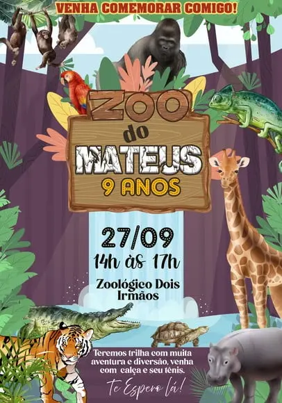 Convite Virtual - Zoologico
