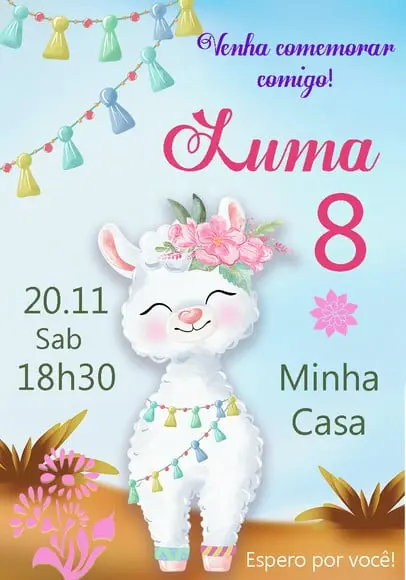 Convite Virtual Lhama V