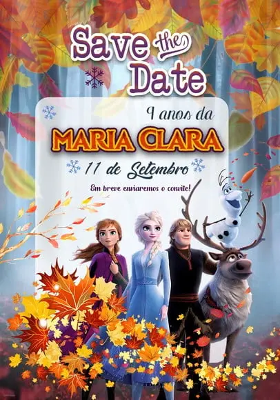 Convite Save The Date - Frozen 2