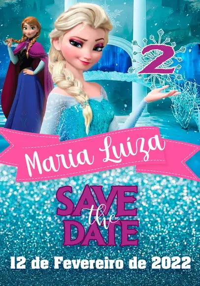 Convite Save The Date - Frozen