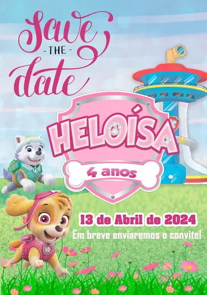Convite Save The Date - Skye e Everest