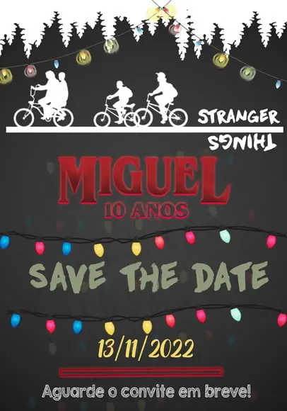 Convite Save The Date - Stranger Things