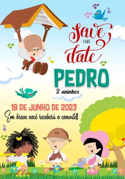 Convite Save The Date - Turma do Cristãozinho