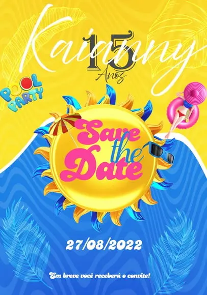 Convite Virtual - Save The Date - Pool Party