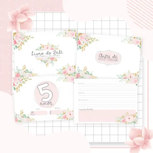 Livro do Bebê - Floral 03