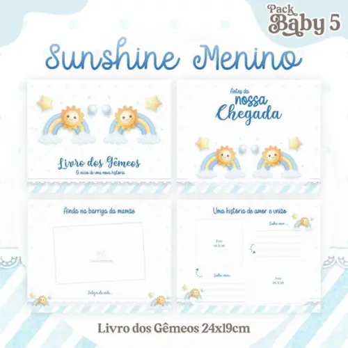 Livro do Bebê (19 x 24) - Sunshine (gêmeos Meninos)