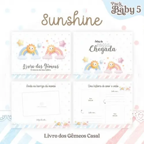 Livro do Bebê (19 x 24) - Sunshine Gêmeos (casal)