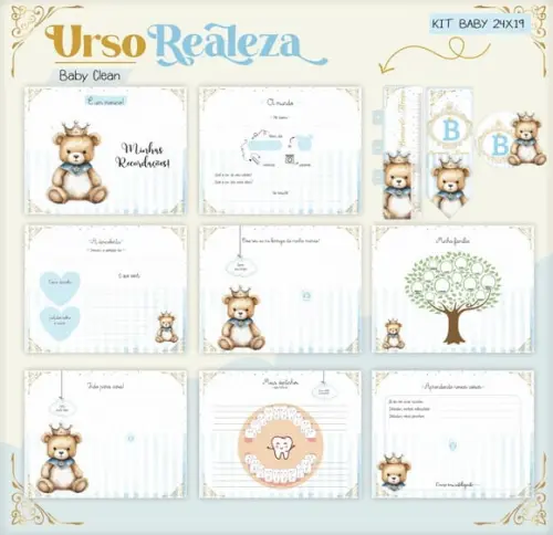 Livro do Bebê (19 x 24) - Ursinho Realeza