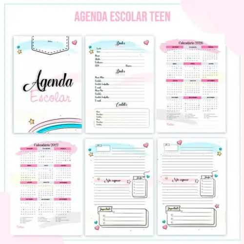 Arquivo Digital - Miolo Agenda Escolar Menina 2026/2027