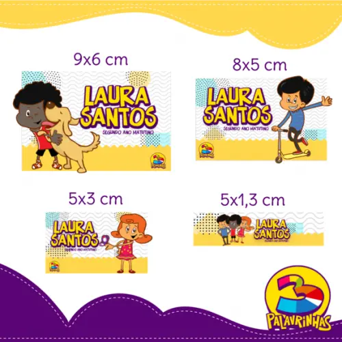 Arquivo digital Etiqueta Escolar - 3 Palavrinhas