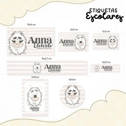 Arquivo Digital Etiqueta Escolar - Animais Ballet 02