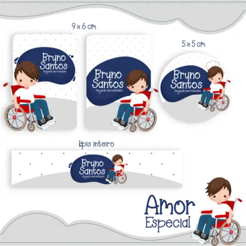 Arquivo Digital Etiqueta Escolar - Amor Especial Menino