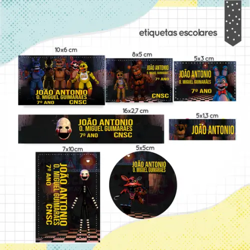 Arquivo digital Etiqueta Escolar - Animatronics