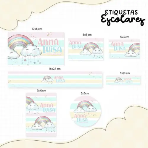 Arquivo Digital Etiqueta Escolar - Arco Iris 02