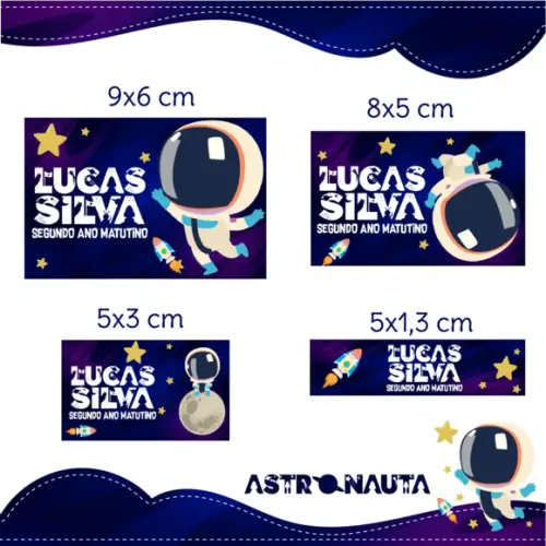 Arquivo digital Etiqueta Escolar - Astronauta