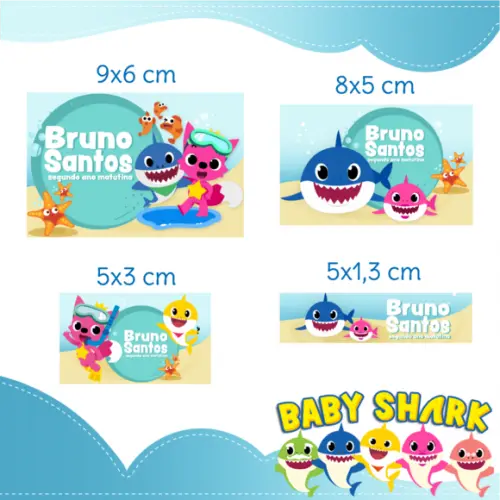 Arquivo Digital Etiqueta Escolar - Baby Shark
