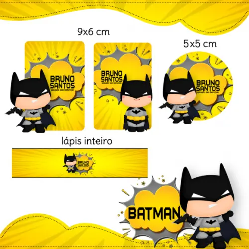 Arquivo digital Etiqueta Escolar - Batman