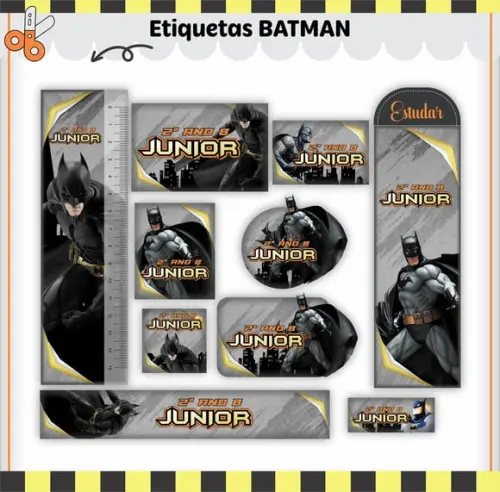 Arquivo Digital Etiqueta Escolar - Batman 04