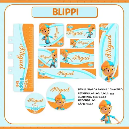 Arquivo Digital Etiqueta Escolar - Blippi