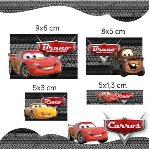 Arquivo digital Etiqueta Escolar - Carros
