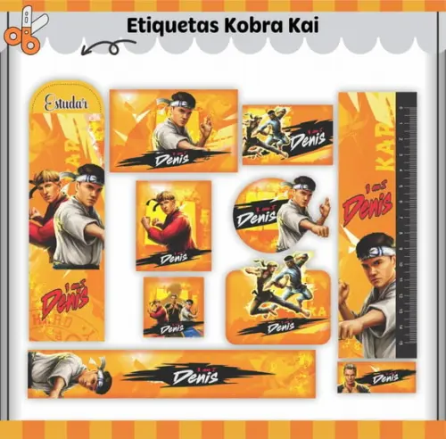Arquivo Digital Etiqueta Escolar - Cobra Kai