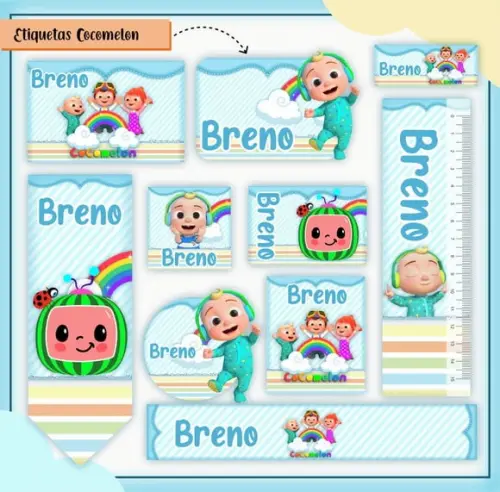 Arquivo Digital Etiqueta Escolar - Cocomelon 02