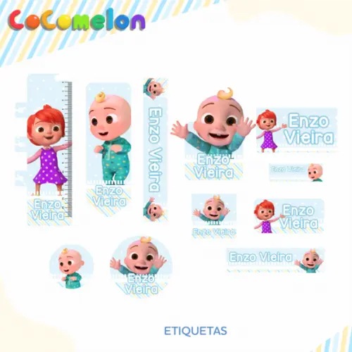 Arquivo digital Etiqueta Escolar - Cocomelon