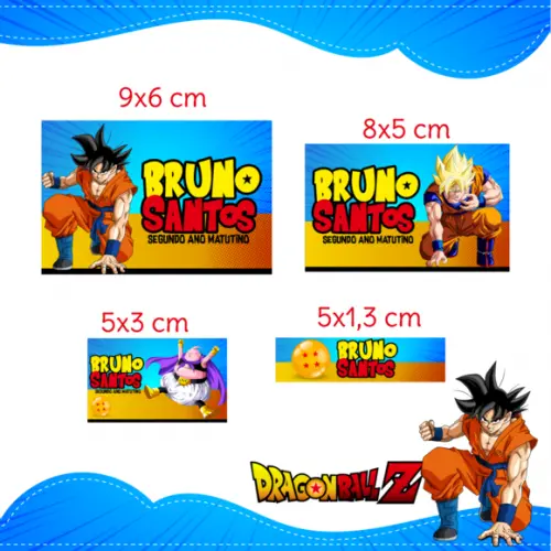 Arquivo Digital Etiqueta Escolar - Dragon Ball