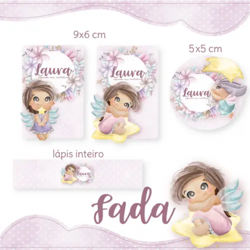 Arquivo digital Etiqueta Escolar - Fada