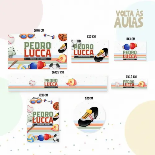 Arquivo Digital Etiqueta Escolar - Esportes