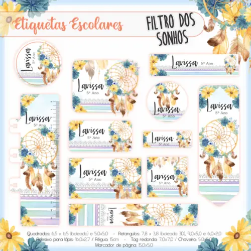 Arquivo digital Etiqueta Escolar - Filtro dos Sonhos