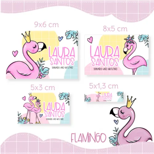 Arquivo Digital Etiqueta Escolar - Flamingo