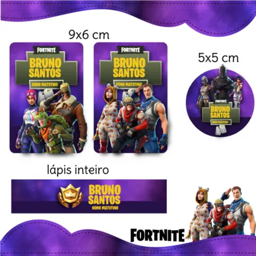 Arquivo digital Etiqueta Escolar - Fortnite