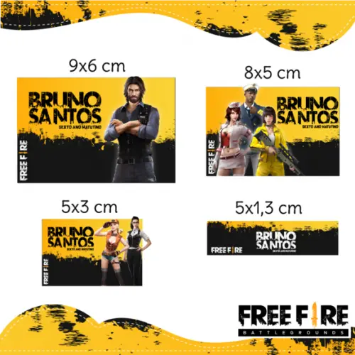 Arquivo digital Etiqueta Escolar - Freefire