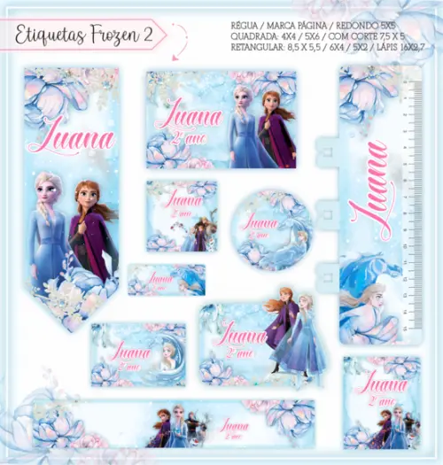 Arquivo digital Etiqueta Escolar - Frozen 2