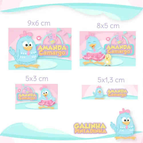 Arquivo Digital Etiqueta Escolar - Galinha Pintadinha Rosa