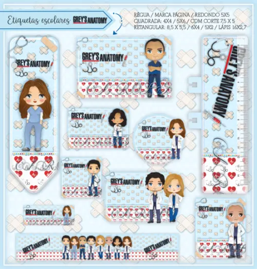 Arquivo digital Etiqueta Escolar - Greys Anatomy