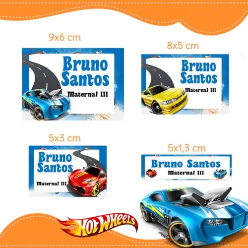 Arquivo digital Etiqueta Escolar - Hot Wheels