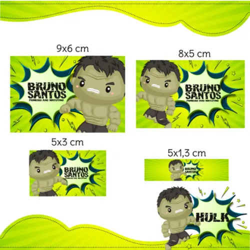 Arquivo Digital Etiqueta Escolar - Hulk