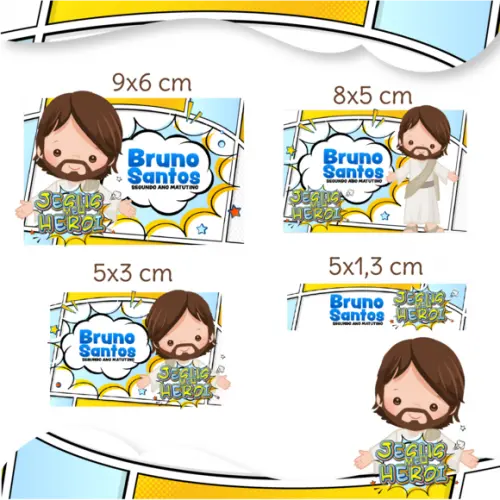 Arquivo digital Etiqueta Escolar - Jesus Meu Herói