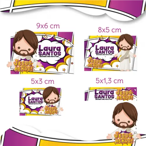 Arquivo digital Etiqueta Escolar - Jesus Meu Herói