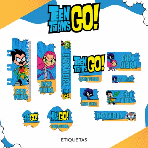 Arquivo digital Etiqueta Escolar - Jovens Titans 03