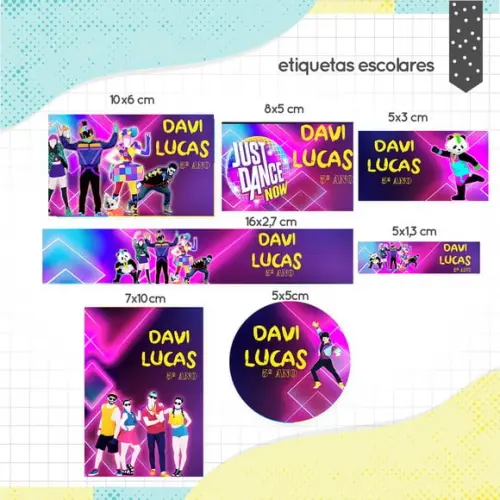 Arquivo digital Etiqueta Escolar - Just Dance