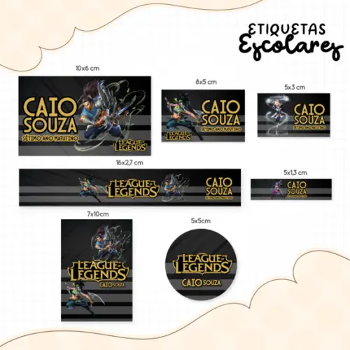 Arquivo digital Etiqueta Escolar - league of legends