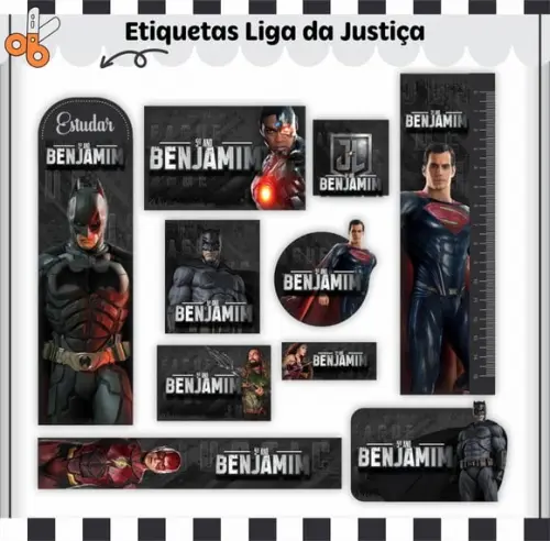 Arquivo Digital Etiqueta Escolar - Liga da Justiça 02