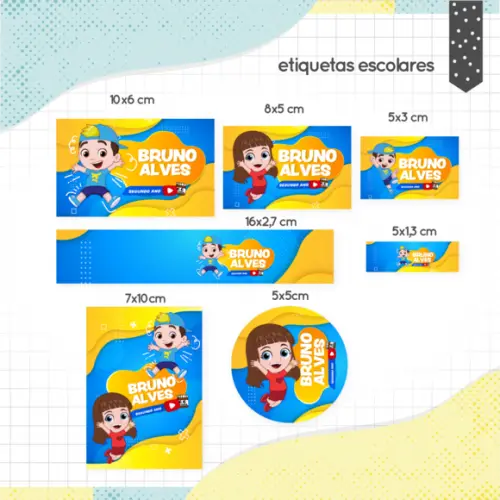 Arquivo digital Etiqueta Escolar - Luccas e Gi