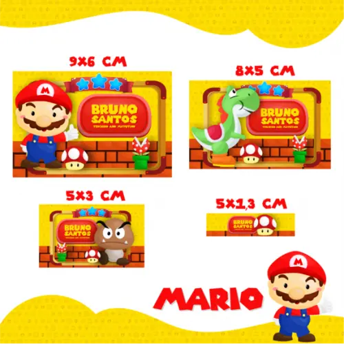 Arquivo digital Etiqueta Escolar - Mario Bros