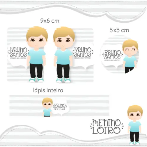 Arquivo Digital Etiqueta Escolar - Menino Loiro