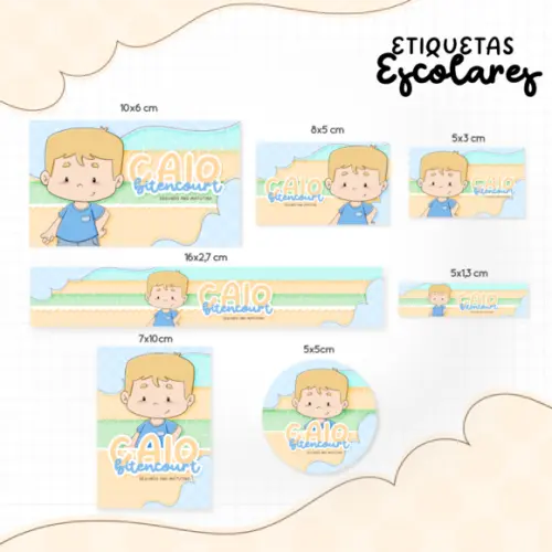 Arquivo Digital Etiqueta Escolar - Menino Loiro 03