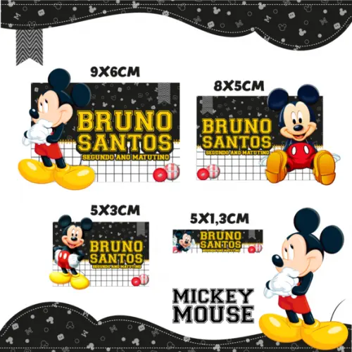Arquivo digital Etiqueta Escolar - Mickey
